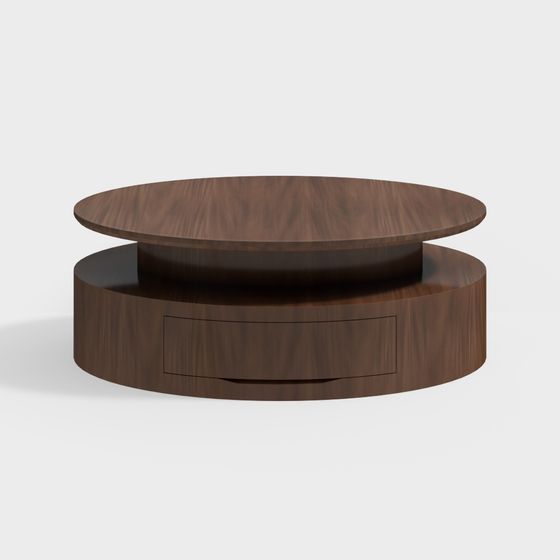 Unique Round Storage Coffee Table 3D Model