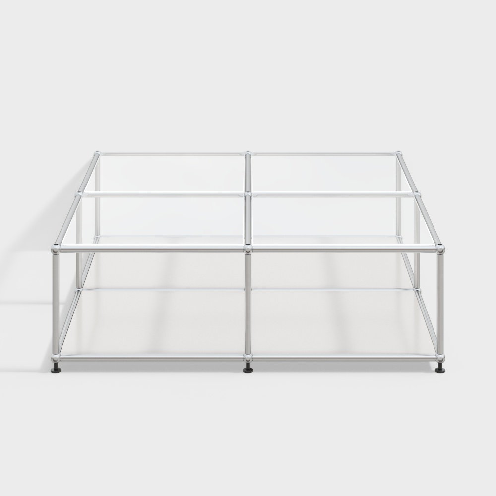 Modern Metal Glass Coffee Table