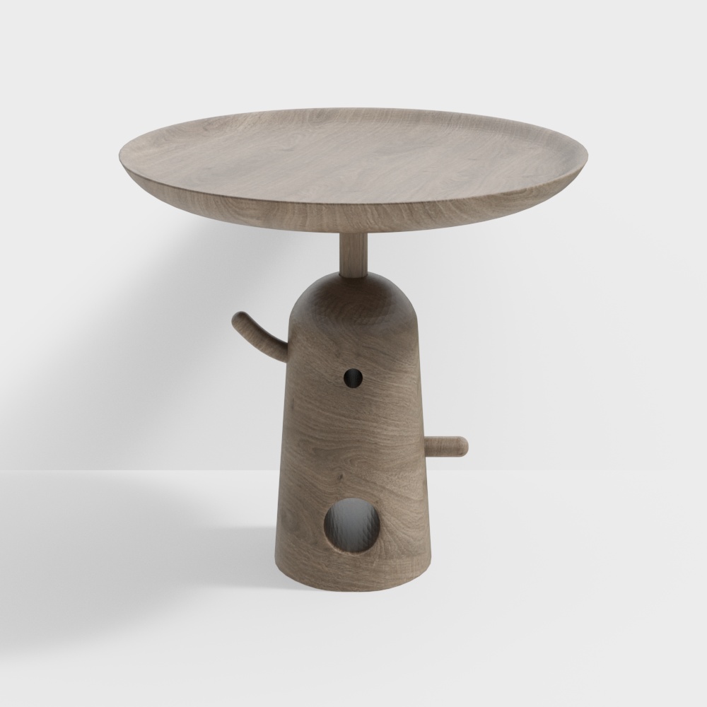 Moderne massiv Holz runder Beistelltisch