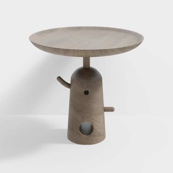 Stylish Wooden Side Table 3D Model