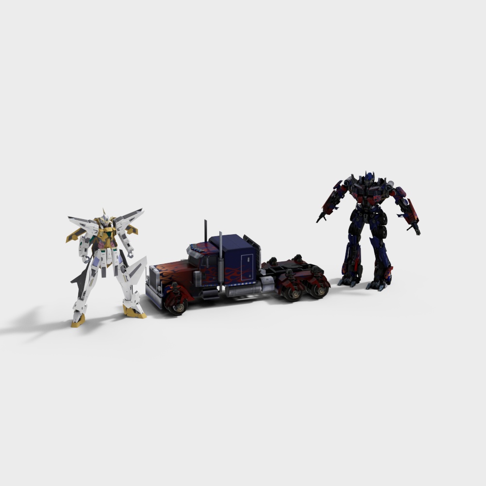 Unique Low-Polygon Sci-Fi 3D Model Featuring Iconic Characters