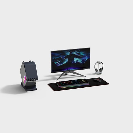 Gamer's Dream Setup Low Poly 3D model