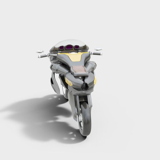 Futuristic Low-Poly Motorcycle 3D model