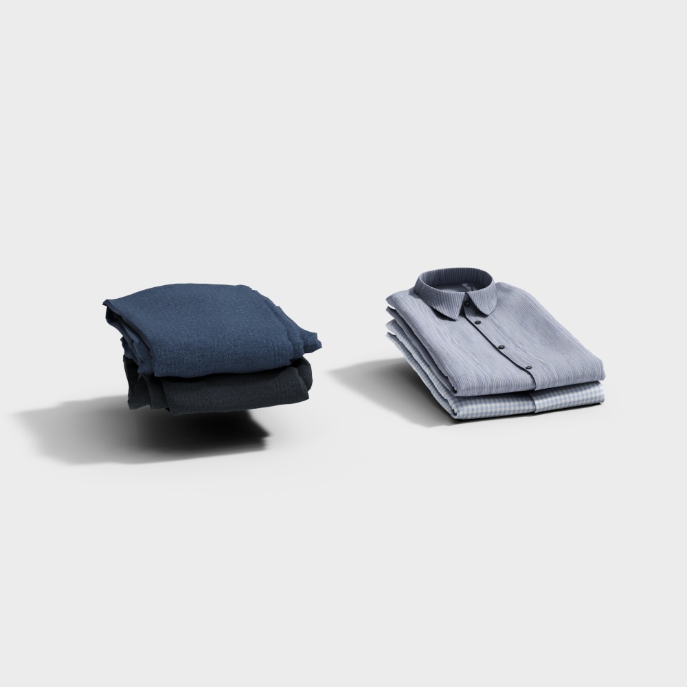 Elegant 3D Stacked Shirt Model