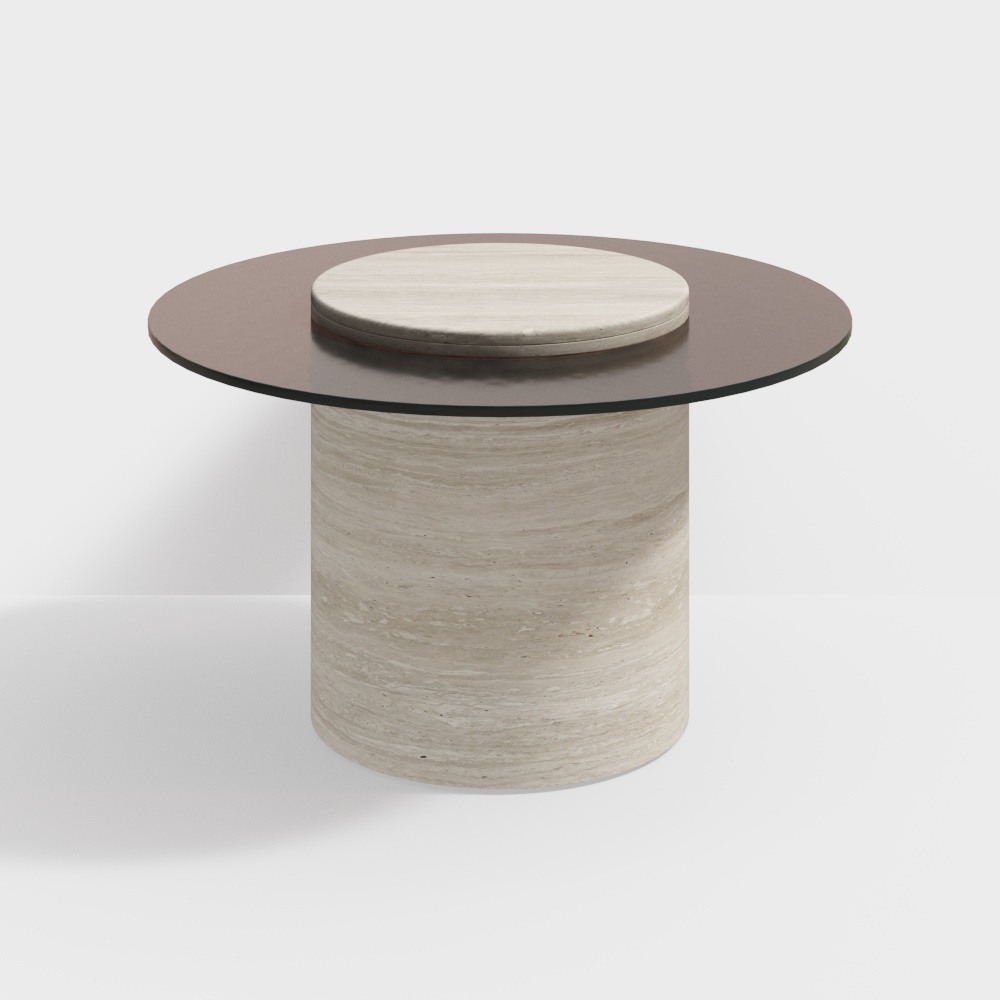 Modern Minimalist Round Glass Coffee Table