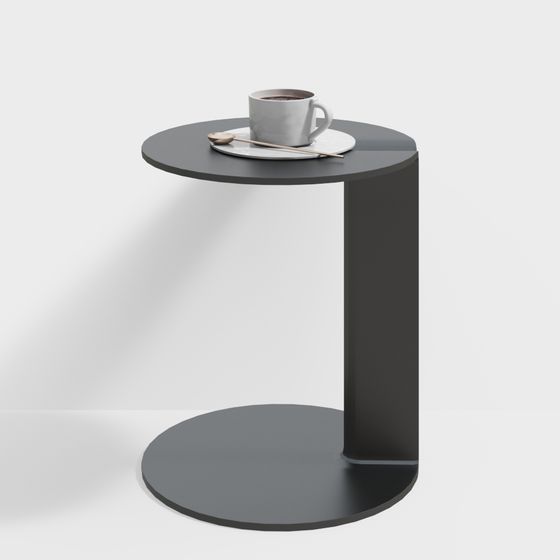 Elegant Low-Poly Circular Side Table 3D model