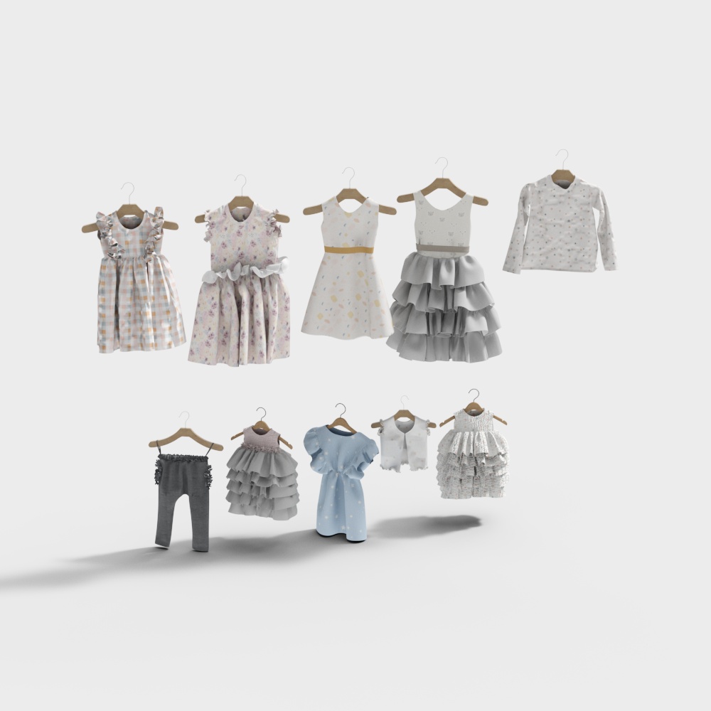 Charming Low-Poly Fashion 3D Model Collection