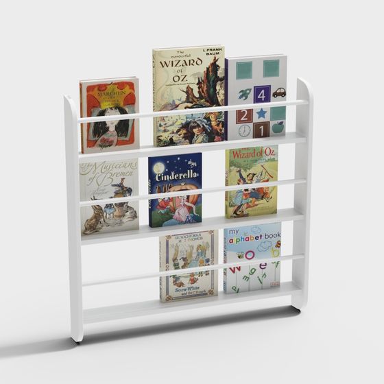 Fairy Tale Bookshelf 3D model