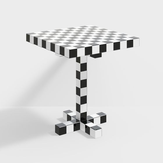 Futuristic Checkerboard Side Table 3D model