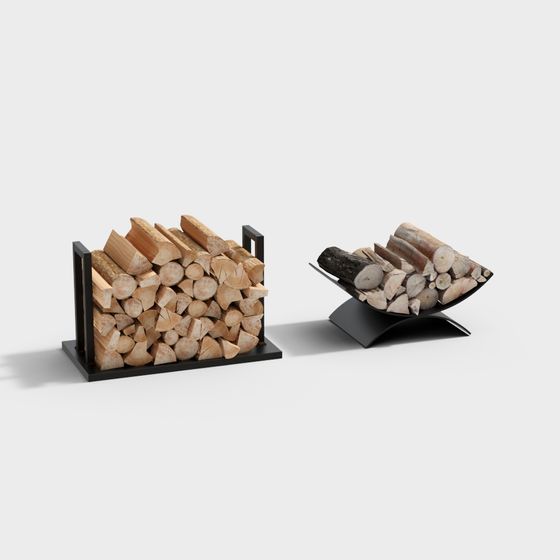 Log Rack Duo 3D model for Creative Projects