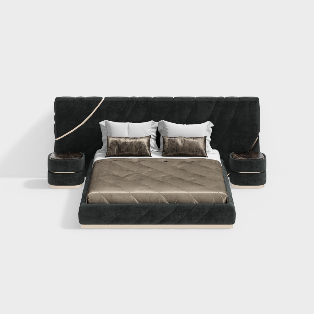 Visionnaire Light Luxury Double Bed - 3D Model ID_3693477