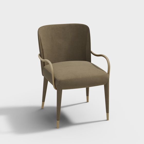 Urban Elegance Chair 3D Model – Beige Upholstered Design
