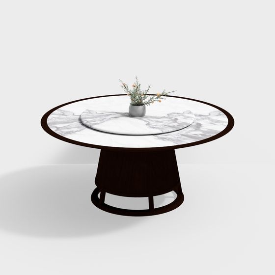 Elegant Low-Poly Round Table 3D model