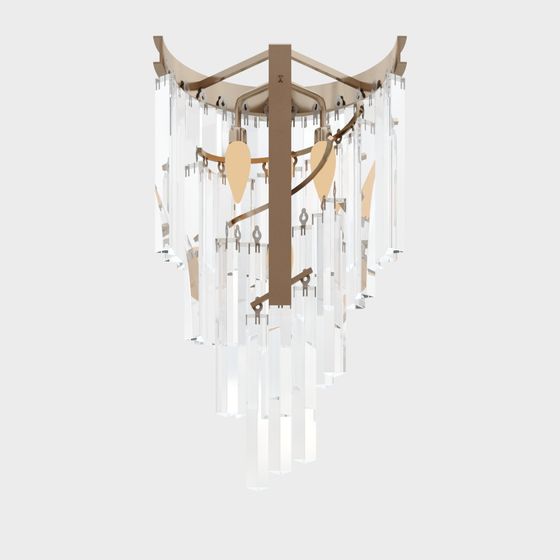 Elegant Crystal Chandelier 3D model