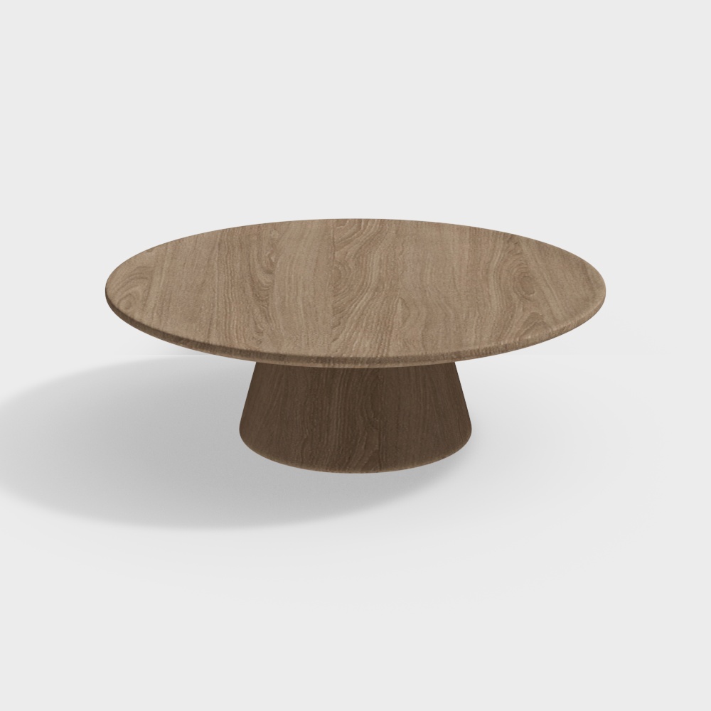 Table basse ronde en bois massif moderne