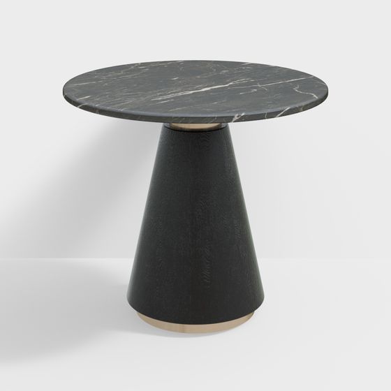 Mesa Lateral Redonda de Mármol Moderna