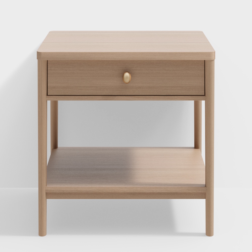 Modern Solid Wood Square Side Table