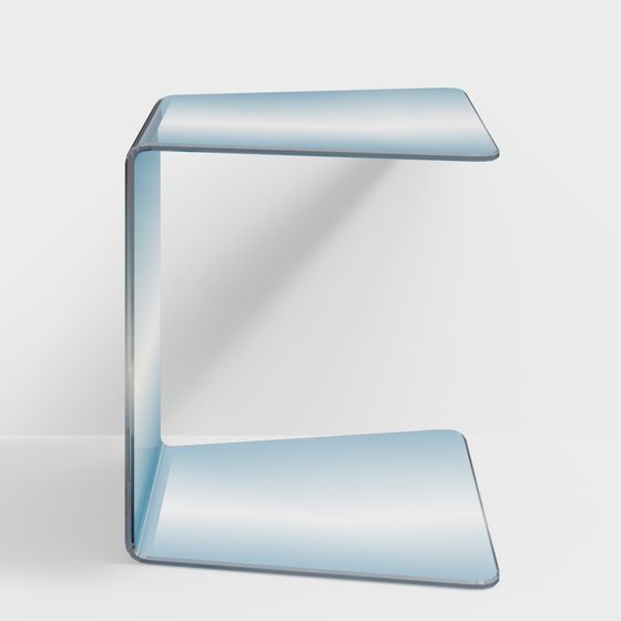 Stylish Glass Side Table 3D model