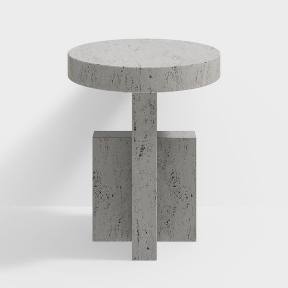 Stylish Concrete Side Table 3D model