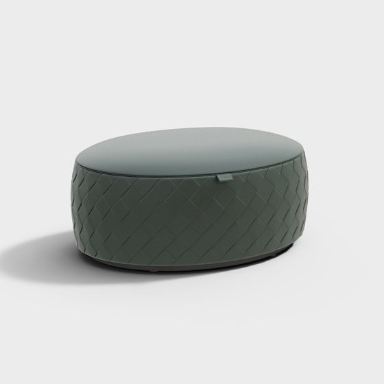 Modern Round Storage Stool 3D model