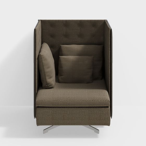 Stylish Low-Polygon Sofa Chair 3D model for Modern Spaces