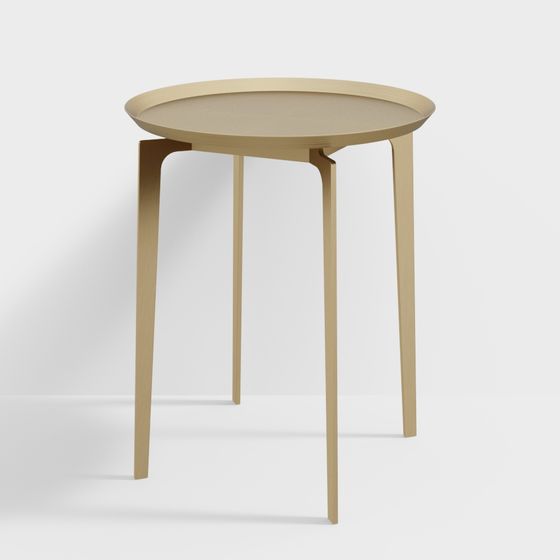 Elegant Low-Polygon Round Table 3D model