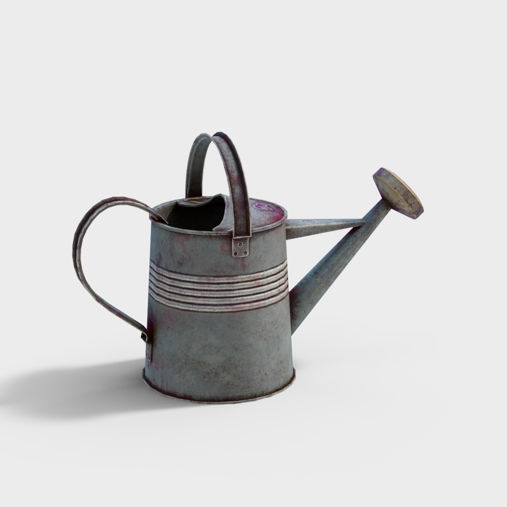 Vintage Watering Can 3D Model – Patinated Metal Detail