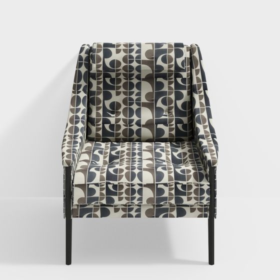 Stylish Geometric Pattern Low-Polygon Chair 3D model