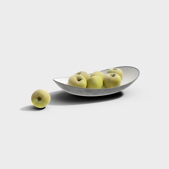 Yellow Modern Minimalist Apple Fruit Plate Ornament - Chic Display