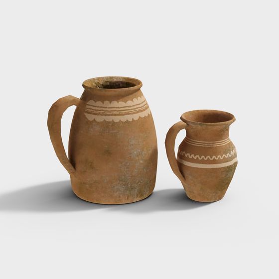 Ancient Earthen Pot 3D Model