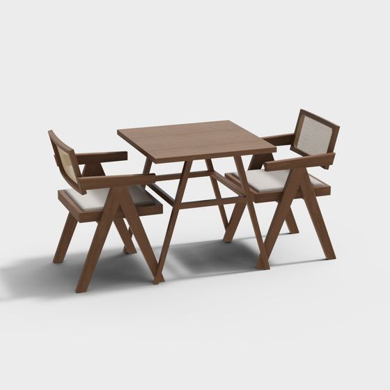 Urban Corner Coffee Table and Chairs Set 3D model