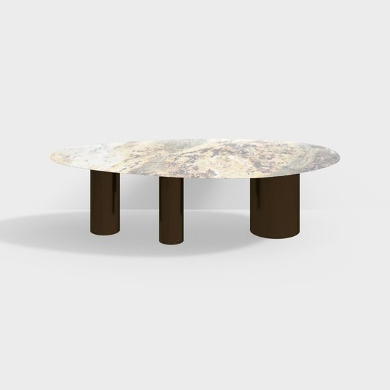 Stylish Round Dining Table 3D model