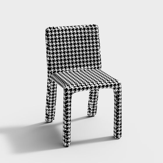 Black and White Checkered Chair 3D model