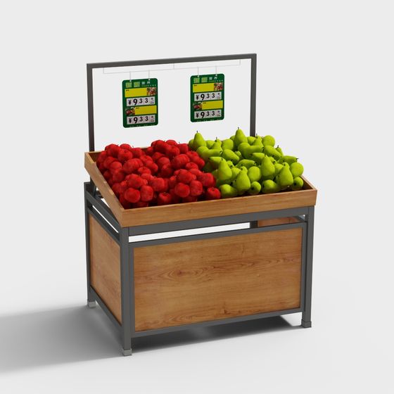 Vibrant Fruit Stand 3D model
