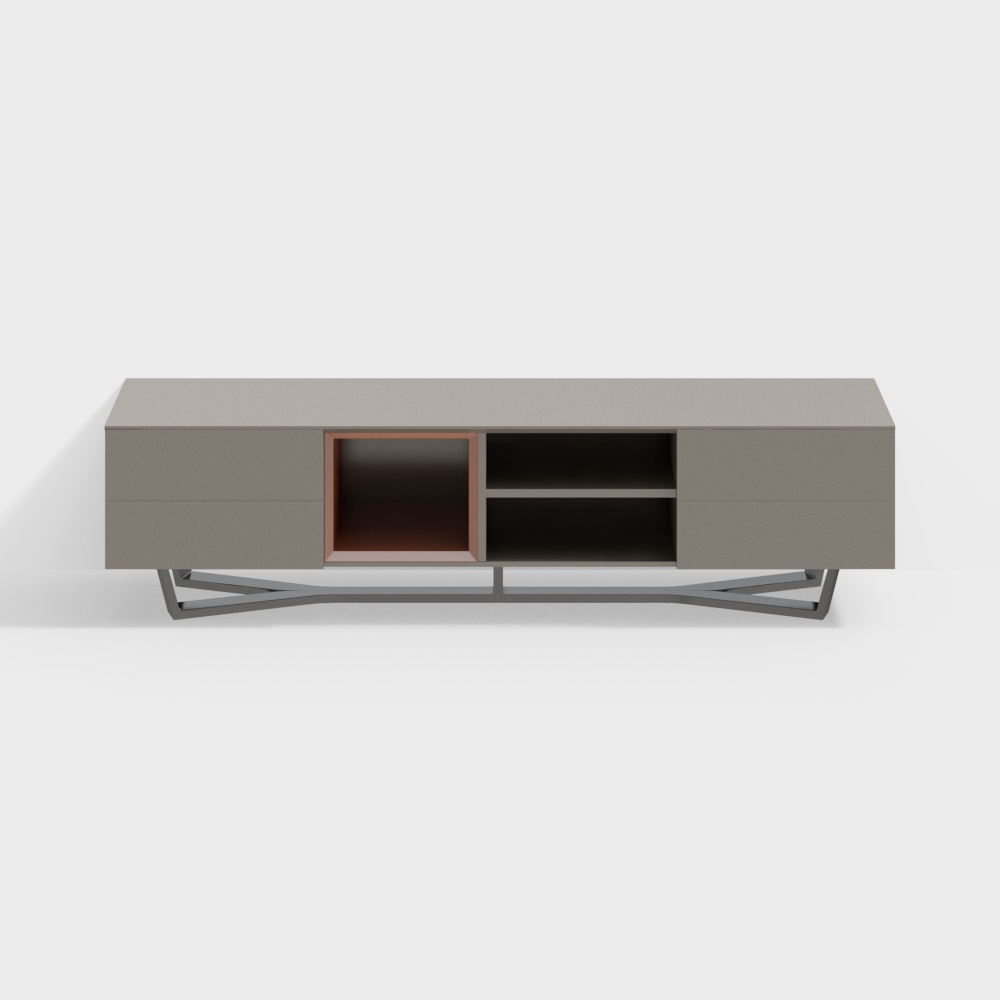 Modern Metal Leg TV Cabinet