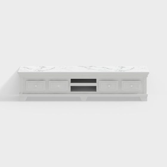Elegant Minimalist TV Cabinet 3D model