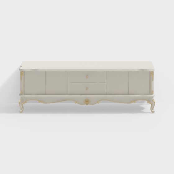Rococo Style TV Cabinet 3D model
