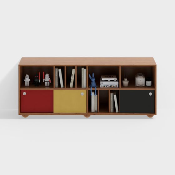 Unique Low-Poly Bookshelf 3D model for Modern Interiors