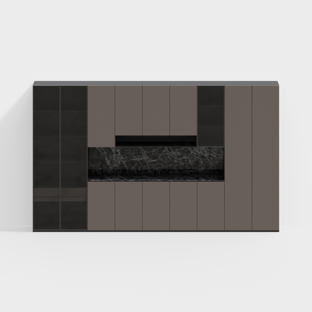 Modern Glass Combination Gray Wine Cabinet Sideboard