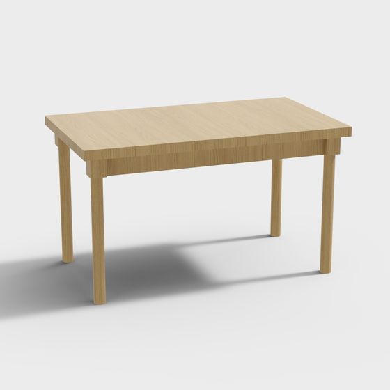 Chic Low-Poly Wooden Table 3D model for Creative Projects