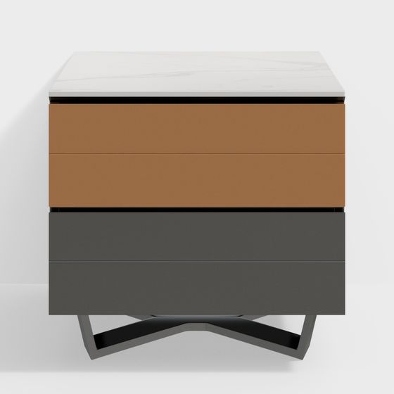 Stylish Minimalist Nightstand 3D model for Modern Homes