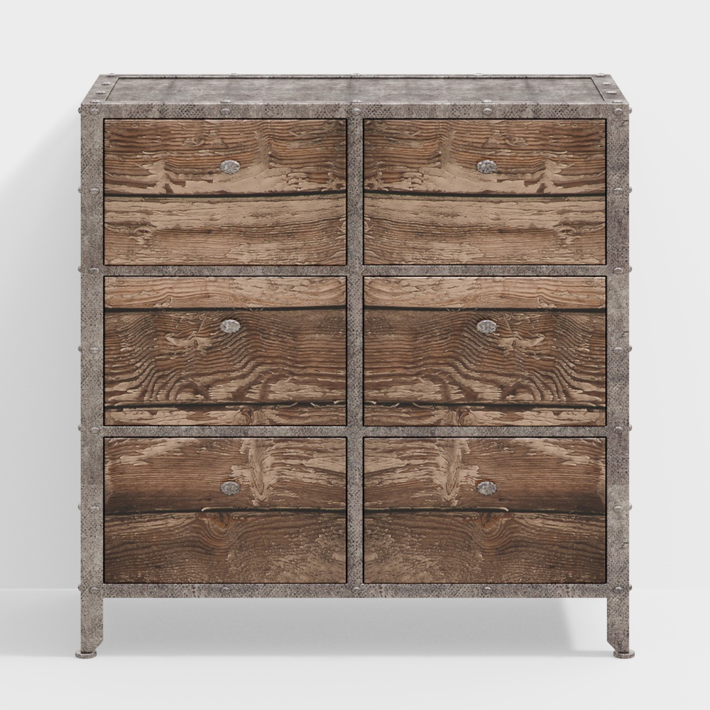 Vintage Industrial Storage Cabinet 3D model