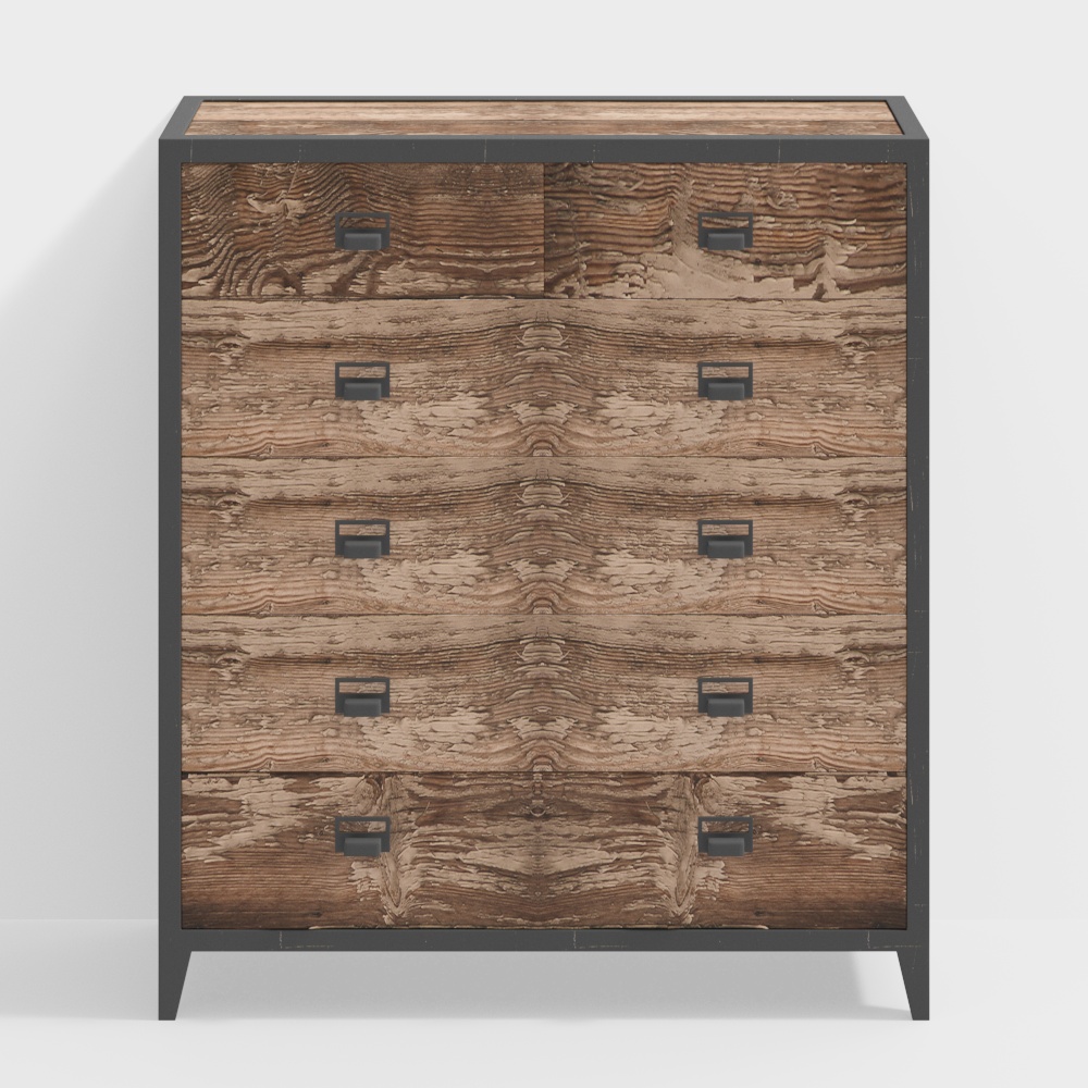 Industrial Style Solid Wood Dresser