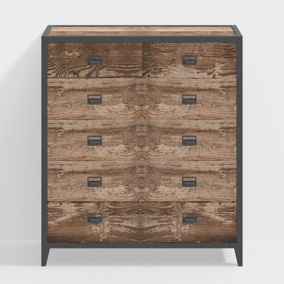 Vintage Industrial Storage Cabinet 3D model