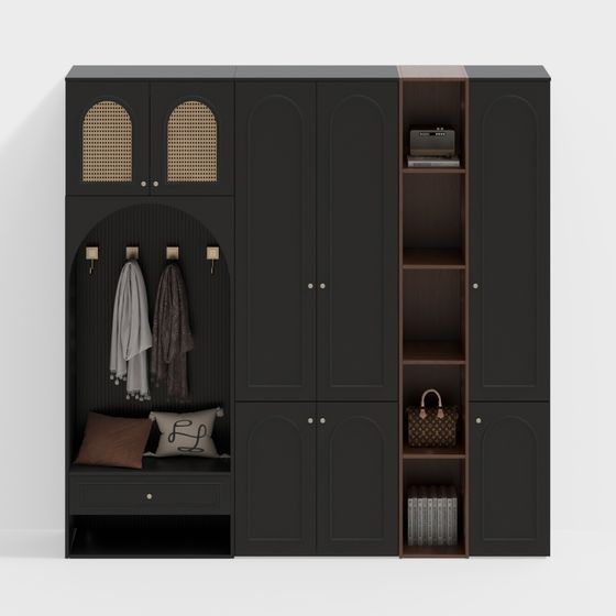 Stylish Minimalist Wardrobe Cabinet 3D model