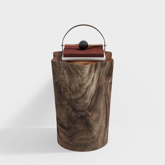 Natural Wooden Bucket 3D model for Creative Projects