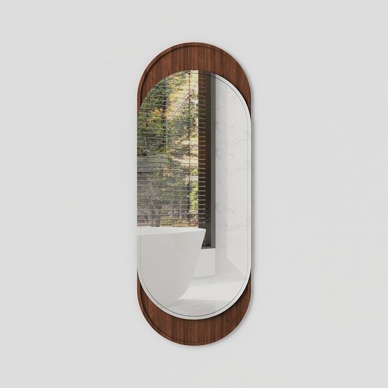 Elegant Oval Mirror 3D model for Modern Interiors