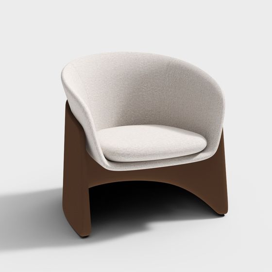Elegant Curved Chair 3D model for Modern Interiors