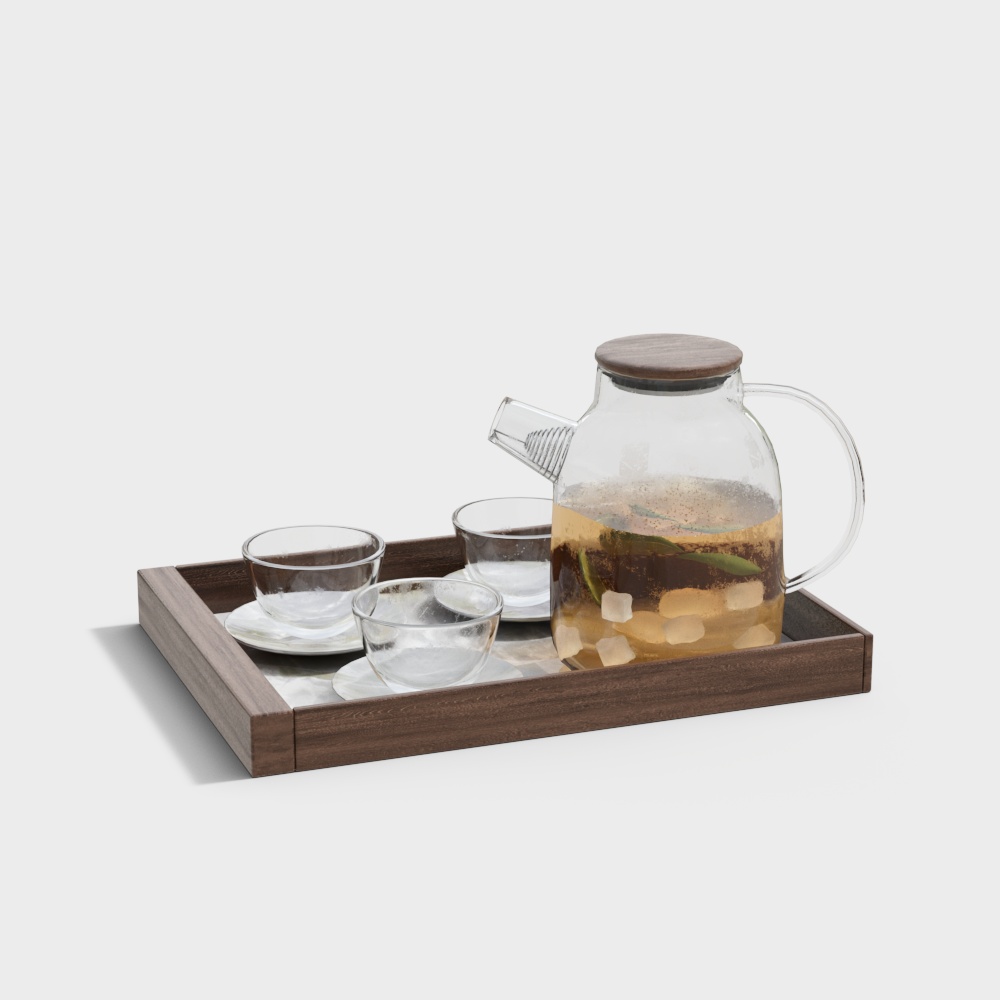 Modern tea set ornament