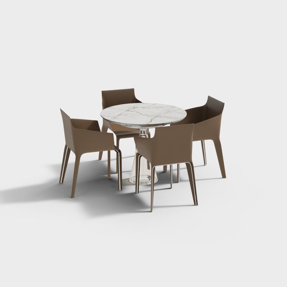 Urban Dining Table and Chair Set 3D model